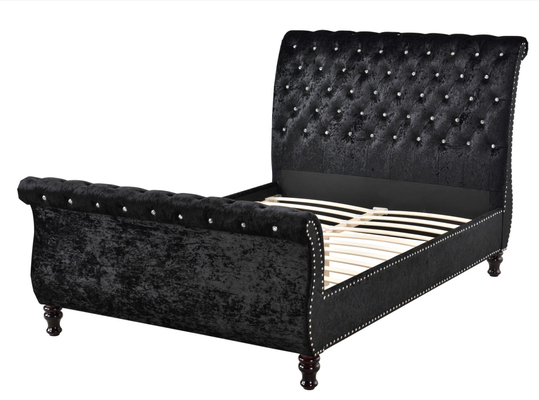 Knop Tufting Gestoffeerd Bed Frame Kingsize Hoofdbord in Chesterfield-stijl