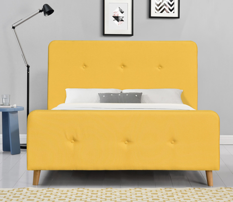 Geel getuft gestoffeerd platformbed Kingsize casual zoek voor slaapkamer
