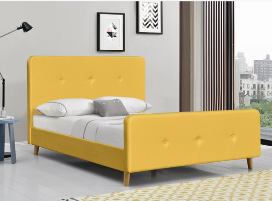 Geel getuft gestoffeerd platformbed Kingsize casual zoek voor slaapkamer