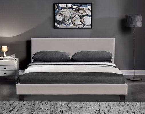 Het moderne Licht van het Bed Witte en grafiet van het Ontwerpenpu Leer voor Slaapkamer