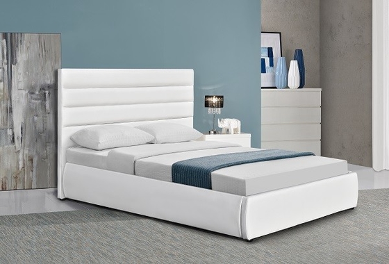 Wit Pu lederen bedframe Automatische gaslift met opbergdoos