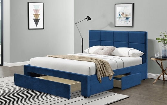 Het Kader Grey Dark Blue Black Linen van koningssize upholstered bed met trekt