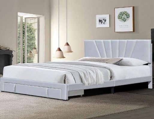 Het moderne Bed Grey Color With Drawer van de Leerstof Beklede Opslag