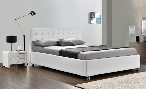 Schrijf/Zwarte Beklede Bedfabrikant PU Leather Queen Size 50pcs MOQ