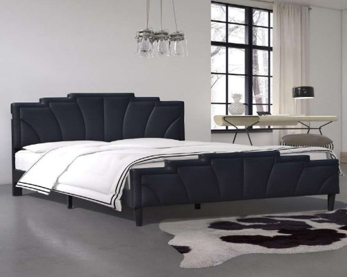 Het speciale Vorm Beklede Leer van de Koningssize black Pu van het Bedkader Moderne