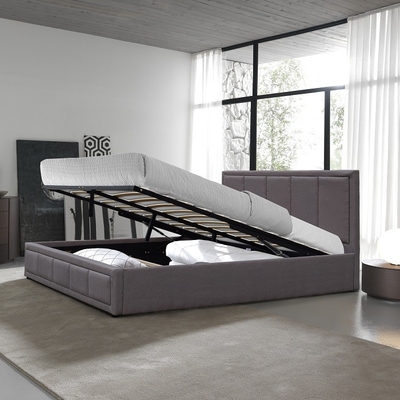 De donkere Fabrikanten van het het Bed In het groot Bed van Grey Double Size Linen Fabric Hout Beklede