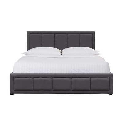 De donkere Fabrikanten van het het Bed In het groot Bed van Grey Double Size Linen Fabric Hout Beklede