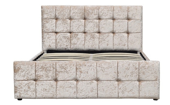 Fabrikant van het het Fluweel de Moderne Beklede Bed van de koninginsize Wood Storage Bed Kader Stof