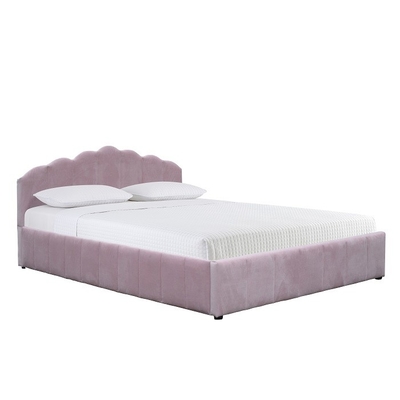 Het romantische Roze Beklede Triplex van het Bedkader Koningin Size Bed Frame For Slaapkamer