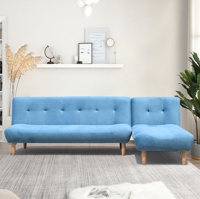 L-vormige Vouwende het Bedgroothandel van Sofa Bed Blue/Grey Polyester Upholstered Modern Sofa-