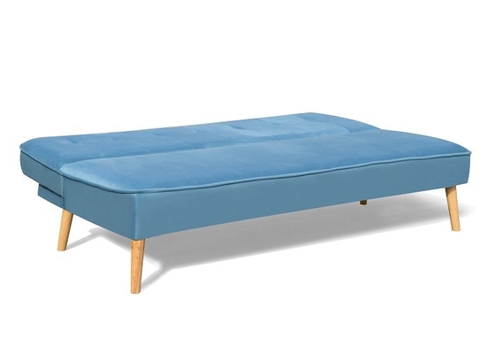 Blauwe sofa bed, gepoleerde moderne futon stoel, armloze comfortabele sofa banken voor woonkamer
