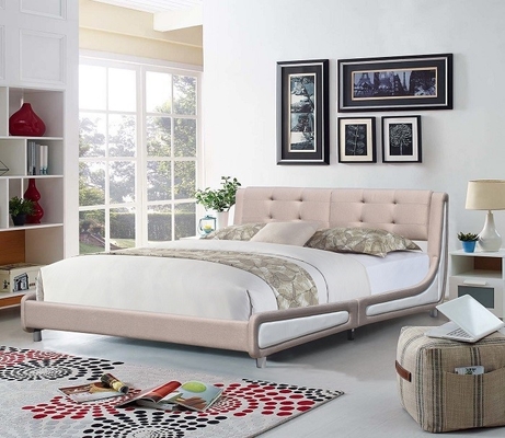 Van het het Kaderlinnen van koningssize upholstered bed de Stoffen Comfortabele Moderne Stijl