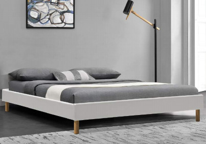 Bevallig Beknopt Ontwerp Licht Gray Linen Upholstered Bed Frame zonder Hoofdeinde