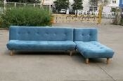 L-vormige het Vouwen Moderne Blauwe Beklede Sofa Bed hoge duurzaamheid