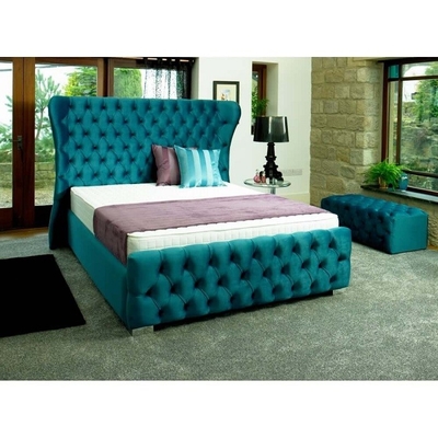Het klantgerichte Verpletterde Kader van Home Furniture Bed van de Fluweelkoning met Knopen