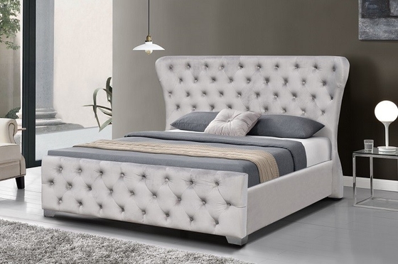 Het klantgerichte Verpletterde Kader van Home Furniture Bed van de Fluweelkoning met Knopen