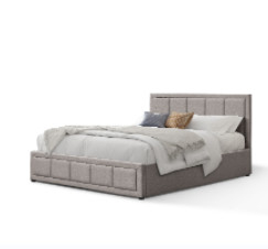 De dubbele Grootte 4ft6 bekleedde Moderne het Hoofdeindelift van het Bedkader op Opslag