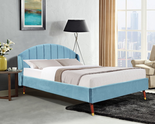 Het Blue Velvet Beklede Hoofdeinde van Koningsbed with minimalist
