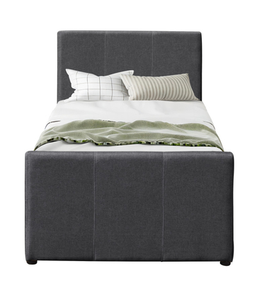 Het donkere Grey Linen Wooden Twin Daybed-Kader met Verlengbaar rolt voor Slaapkamer voort