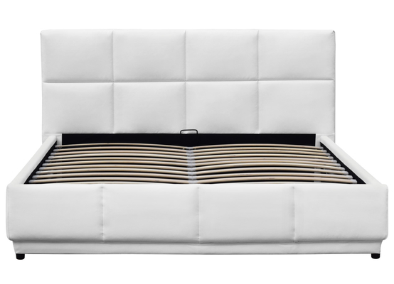 Double Size Wit PU Led Led Led Led Gas Lift Bed Voor slaapkamer
