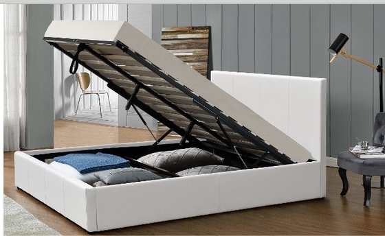 Verscheidene kleuren Gas Lift opslagbed PU leer gepoleerde triplex bed frame