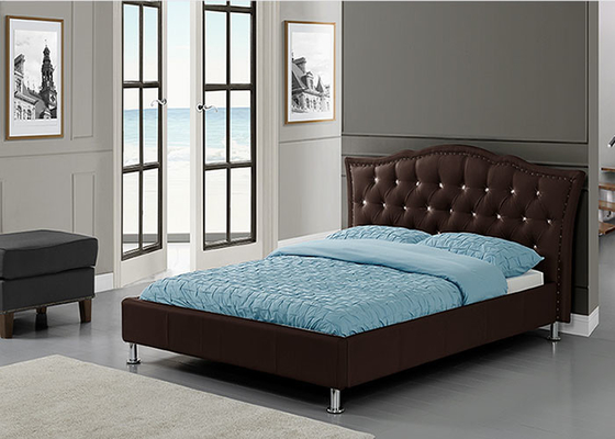 Bed Frame Full Size - Platformbed met vervalste lederen bekleding
