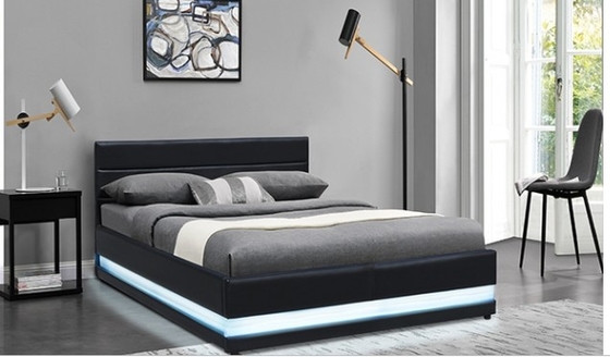 Home Meubels Volledig Queen Size Gepupperd Platform Bed Met LED Licht