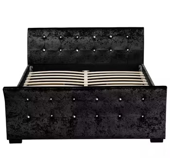 Bed met fluweel- of stoffentuft met verschillende kleuren