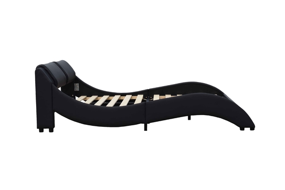 Koningin Size Upholstery Plywood Bed Kader Één Karton die Zwart Leer inpakken