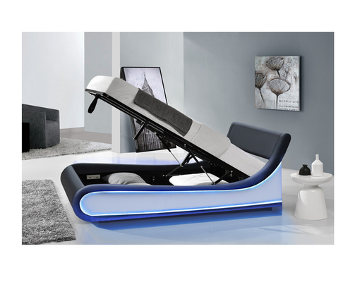 Sunny Faux Leather Gas Lift-Bedkader met Opslag