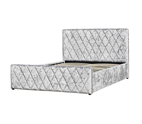 Bed van de het Gaslift van verbrijzelings het Lichte Grey Velvet Bed Frame Fabric met Opslagemc Certificaat
