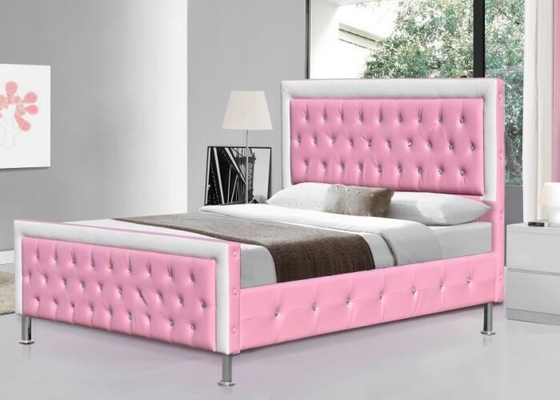 SF883 roze Kinderen Beklede het Leer Dubbele Grootte van Faux van het Bedkader