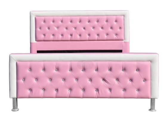 SF883 roze Kinderen Beklede het Leer Dubbele Grootte van Faux van het Bedkader