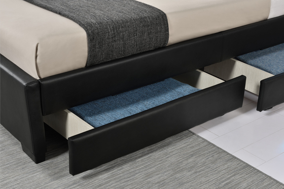 Pu Faux Leer LEIDEN Bekleed Bed met Opslaglade 12 Maanden Garantie