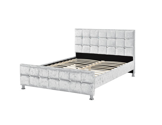 Crystal Button European Style King-het Kader van het Groottebed met Hoofdeinde Verpletterde Fluweelstof