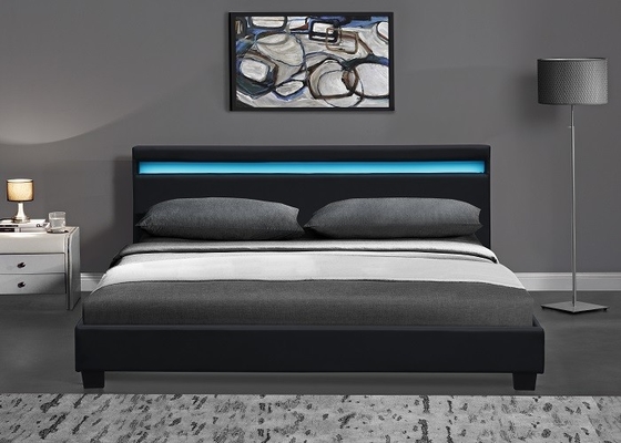 De luxe Beklede Certificatie van Koninginsize Bed With Led Lichte EN1725 BSCI van Faux Leer