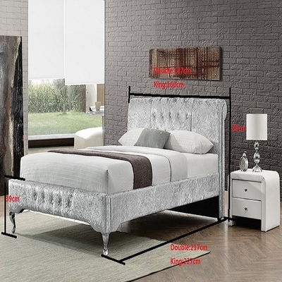 OEM het Witte Leer Beklede Bed van de Platformar met Diamond Buttons BSCI