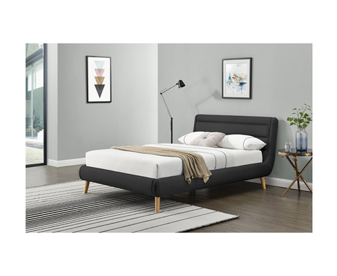 FSC OEM Zwarte Linnen Beklede Koninginbed Stof Dekking