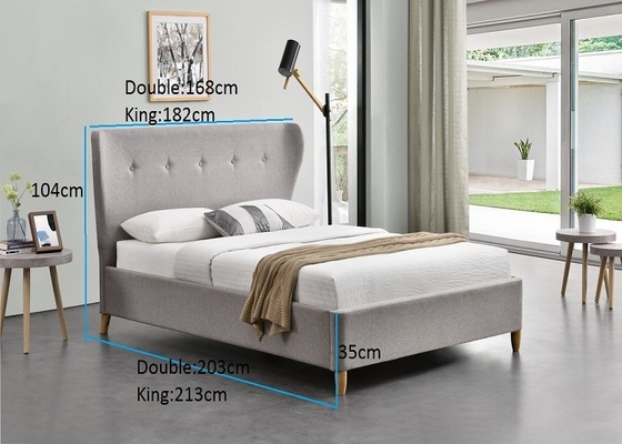 Stoffen Dubbel Kinderen Bekleed Bed met Tufted Lang Hoofdeinde