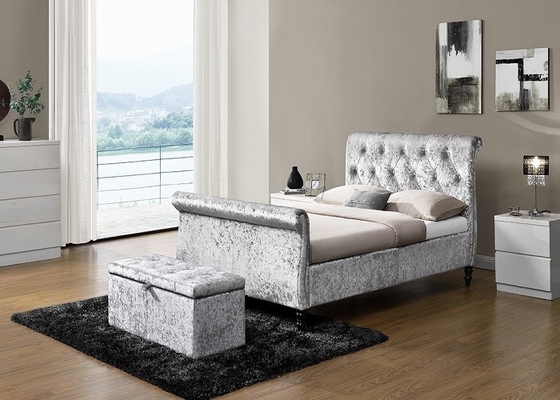 Linnen van de het Kader Moderne Knoop Doorgenaaide Stof van het luxe het Italiaanse Beklede Bed