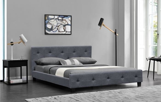Donker Grey Linen King Size Upholstered-het Triplexkader van het Arbed