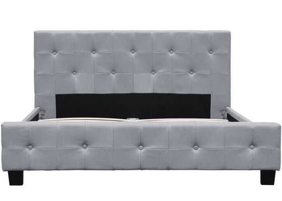 Gemakkelijke Assemblagekoning Single Upholstered Bed Licht Grey Fabric Bed Frame