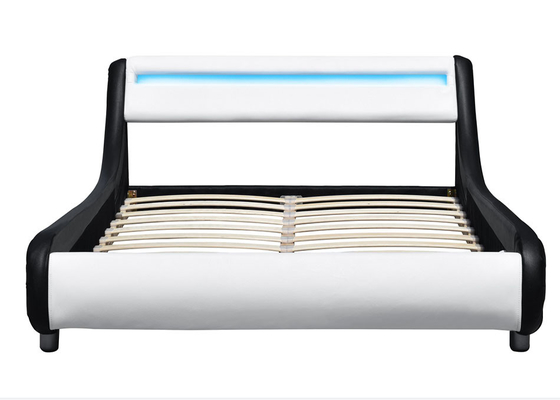 Het beklede Moderne Eigentijdse van de het Leergolf van het Bedkader Bed van het de Krommeplatform