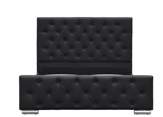 De verpletterde van het het Kadertriplex van Size Upholstered Bed van de Fluweelkoning Stijl van het Leereuropa van Faux Zwarte