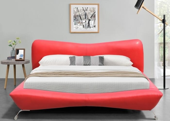 Rode Faux-van de het Kaderluxe van het Leerbed het Triplexkoning Size 84cm