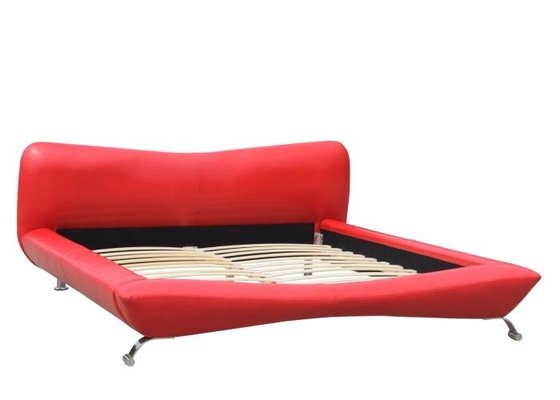 Rode Faux-van de het Kaderluxe van het Leerbed het Triplexkoning Size 84cm