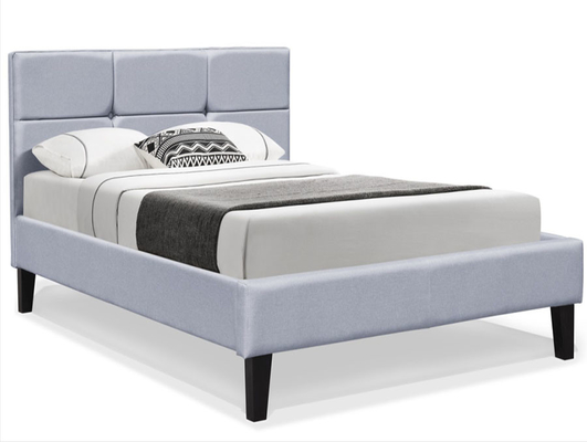 Triplex Koninginsize Fabric Bed Frame Matras Platform Grey Wooden Ottoman Bed
