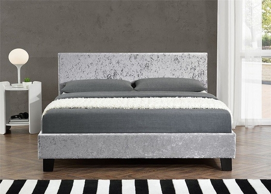 SF833 het Hoofdeinde van het Kadergrey crush velvet fabric with van het koninginsize Upholstered Bed
