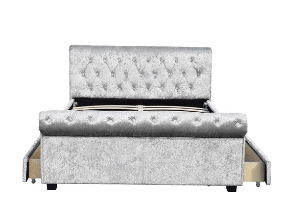Beklede Doorgenaaide Opslagbed Koningin Size European Bedroom Customized