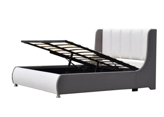 ODM het Amerikaanse Kader van het Stijlbed Koningin Size White Faux Leather met Gaslift